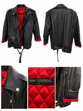 Finesse Black Leather Bomber Jacket LIKE NEW
